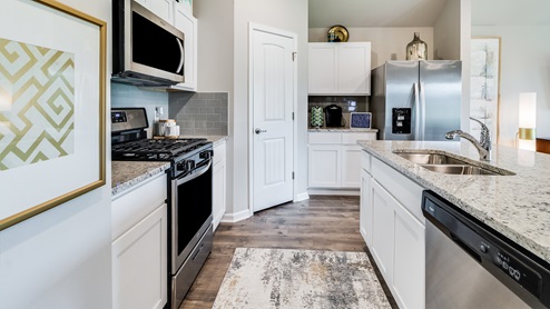 Kitchen with stainless steel appliances