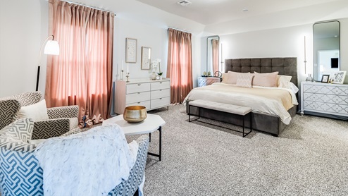 Oversized primary bedroom with walk-closet
