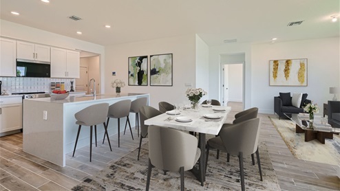 Preserves at Park Trace Virtually Staged Dining Room and Kitchen