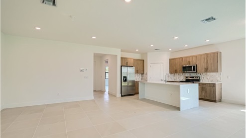 Preserves at Park Trace Avon Model Home Kitchen and Living Room